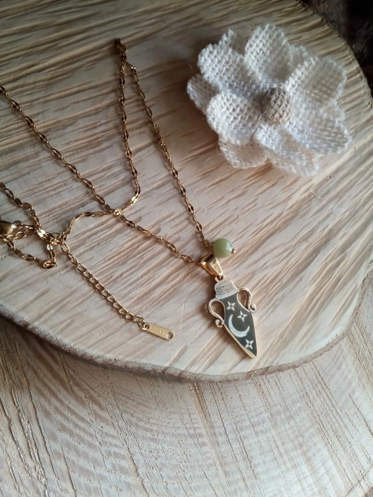 Collar de botella mágica con piedra natural de jade – photo 2